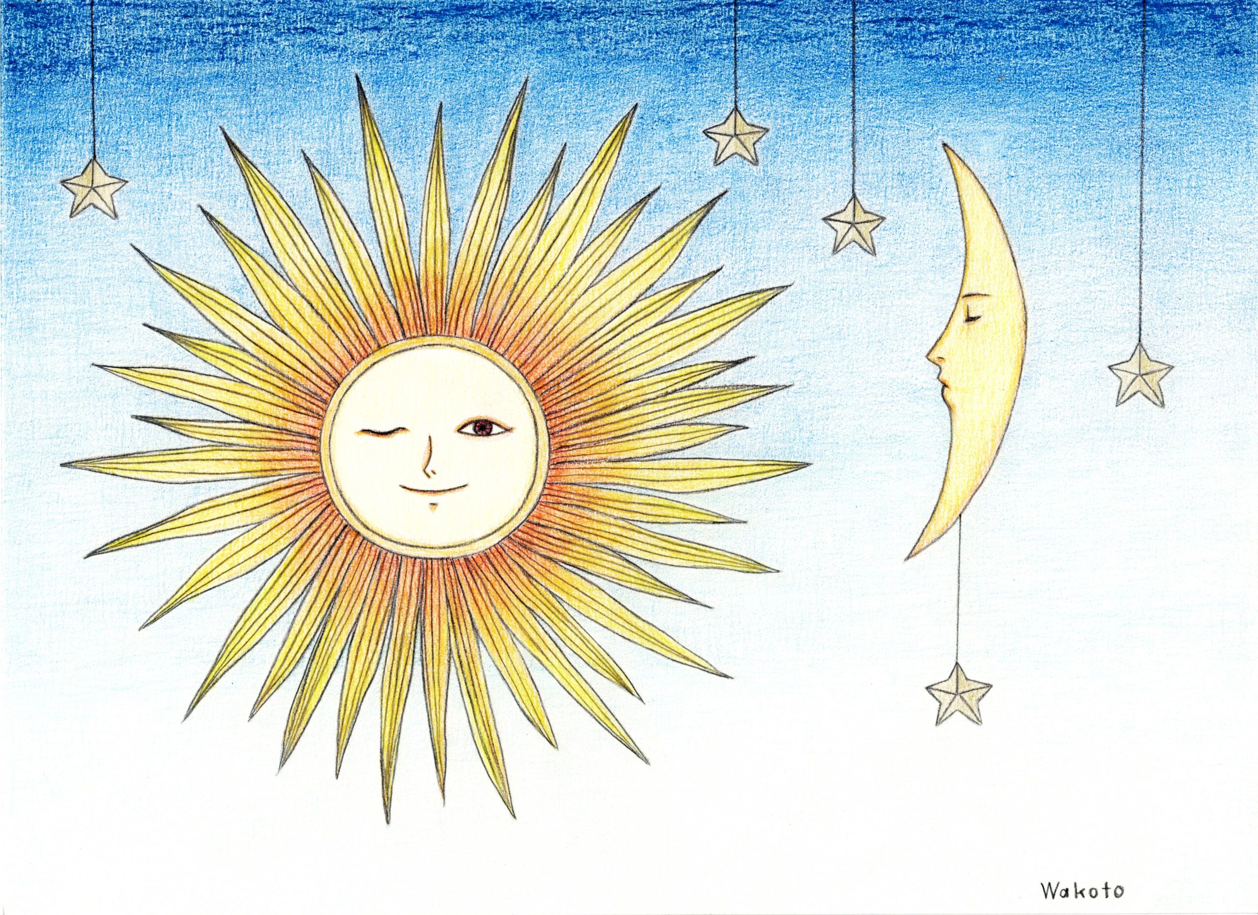 月と太陽　絵画3点 ARTELIER（アートリエ）